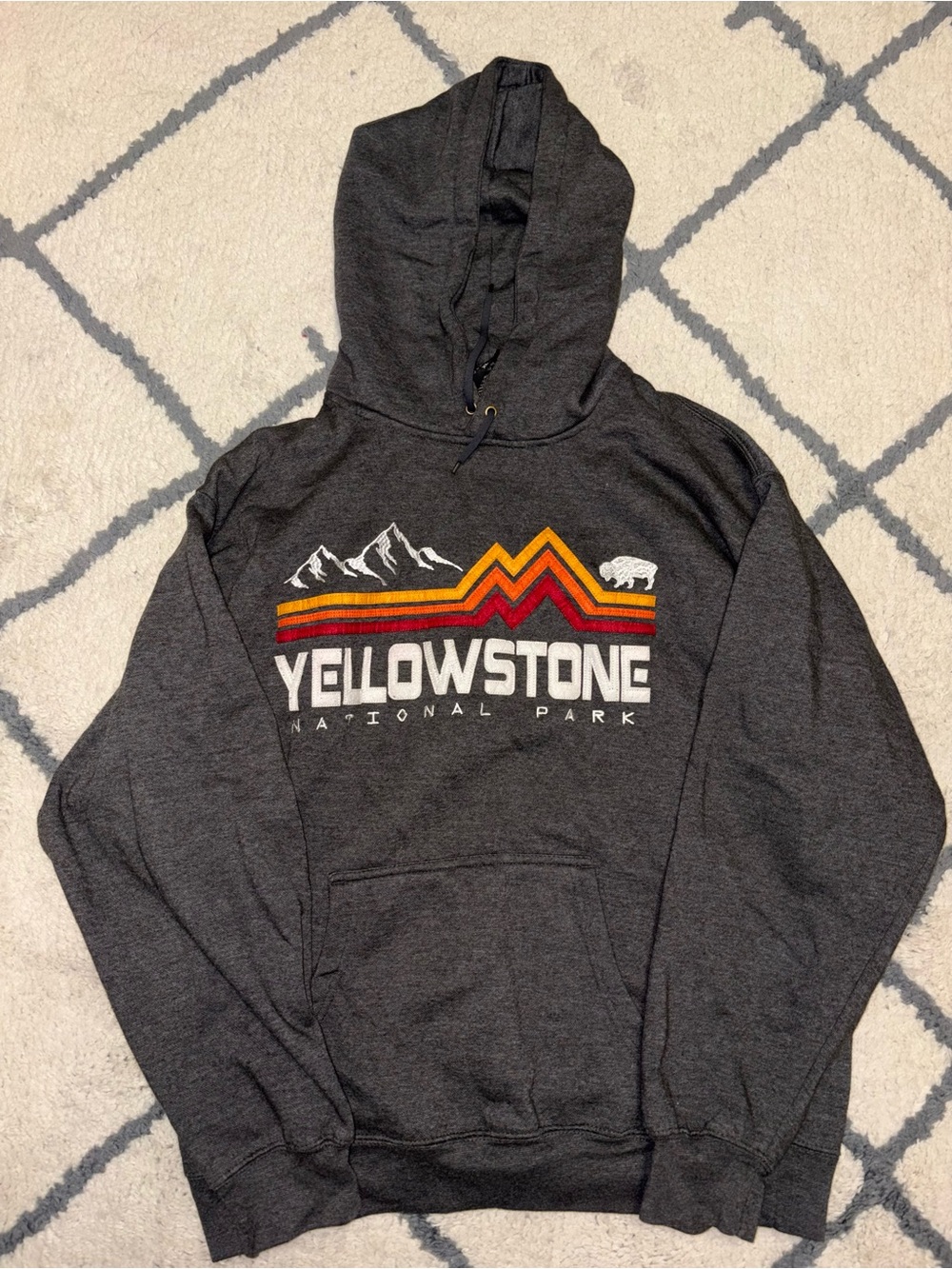 Yellowstone National Park Dark Gray Hoodie Sweater